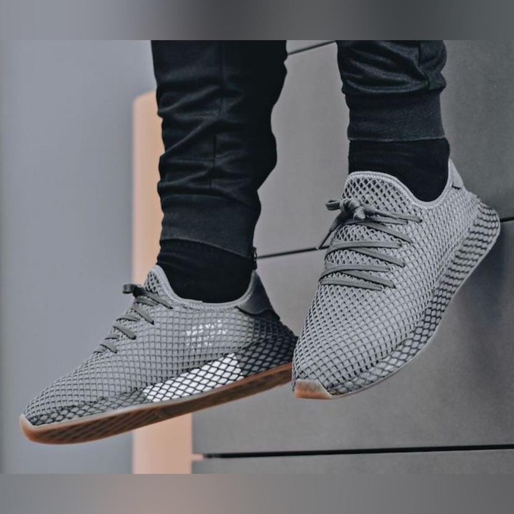 NWOB adidas Originals Deerupt Runner ( Grey/Grey/Cloud White) Men’s Sz 9 - Picture 3 of 14
